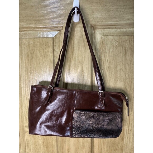 Braciano Brown embossed Handbag Purse Beautiful Vintage Bag Brown - Picture 1 of 8